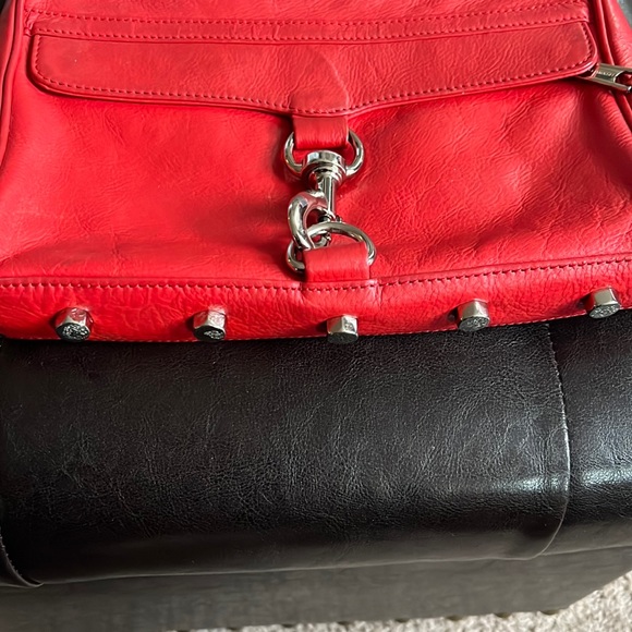 Rebecca Minkoff red Mac handbag with silver chain - Picture 3 of 9